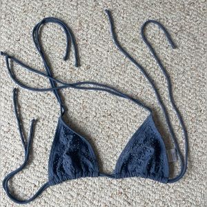 Blue strap oh bikini top with beads